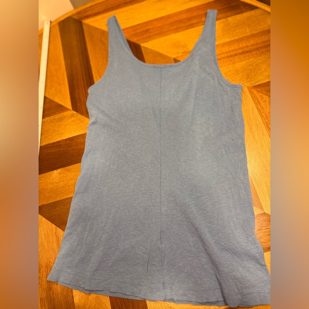 Vince Slate Blue Tank Top cotton modal blend - Picture 4 of 7